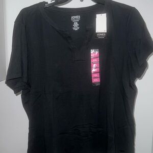 Jones New York Black Short Sleeve Tee
